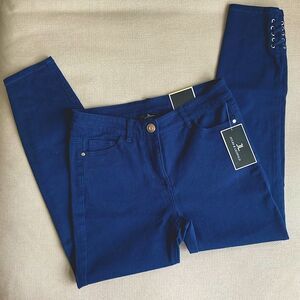 SZ S Jules & Leopold navy blue slim fit laced ankle pants